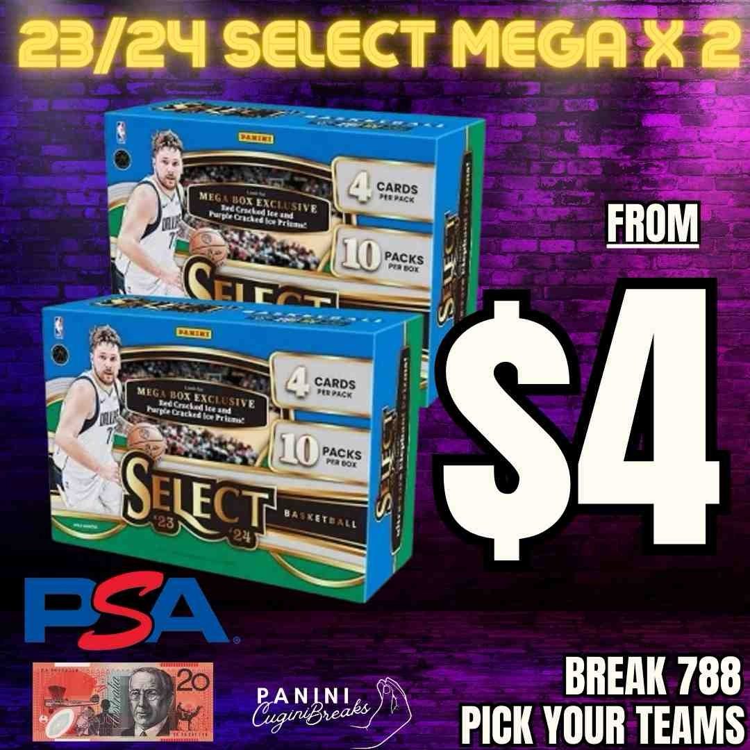 BREAK #788- NEW RELEASE!! 23/24 SELECT MEGA X 2!! "BEST PRODUCT OF THE YEAR" PICK YOUR TEAMS!!
