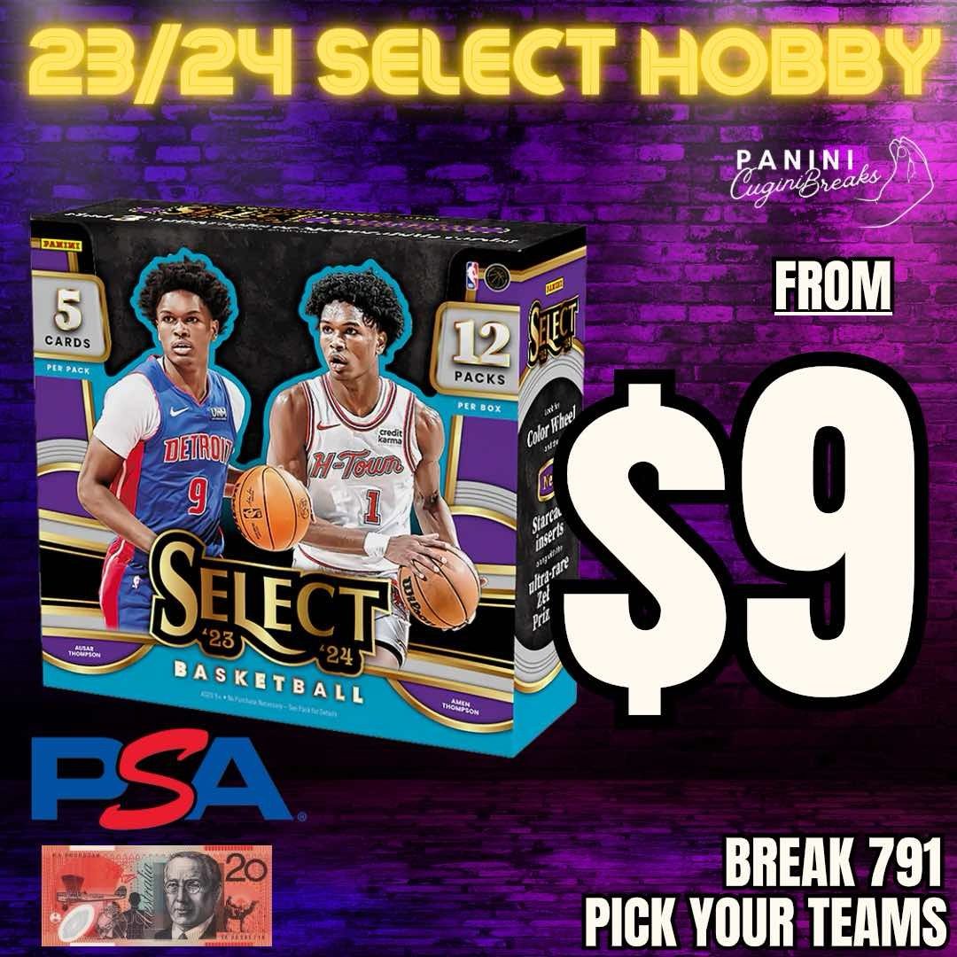 BREAK #793- NEW RELEASE!! 23/24 SELECT HOBBY!! PICK YOUR TEAMS!!