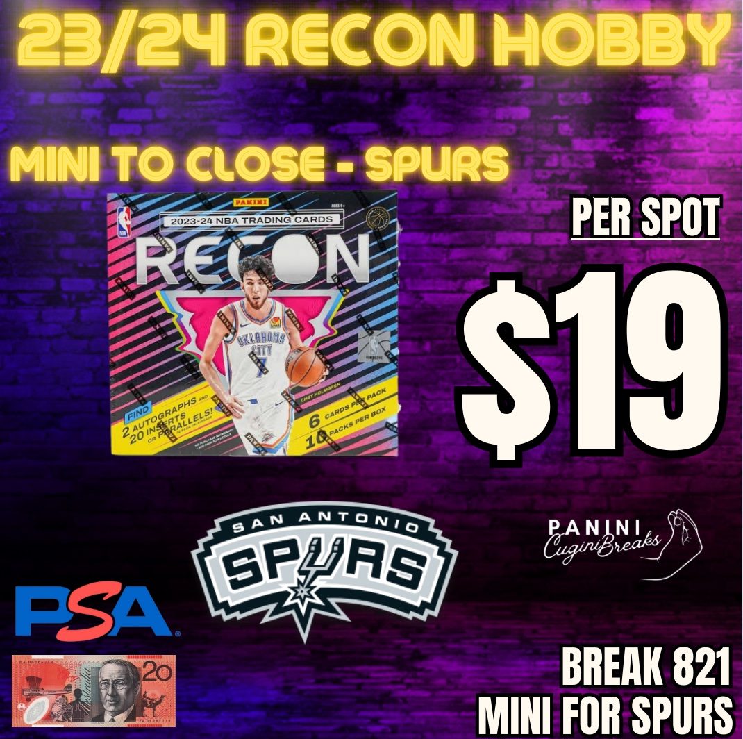 BREAK #821-MINI TO CLOSE -- SPURS/ WEMBY CHASE!! 23/24 RECON HOBBY!! PICK YOUR TEAMS!!